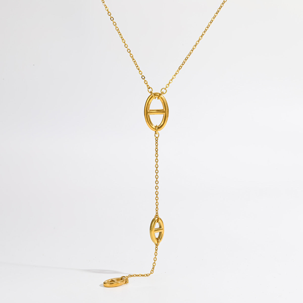 Collier Long Y Maille marin